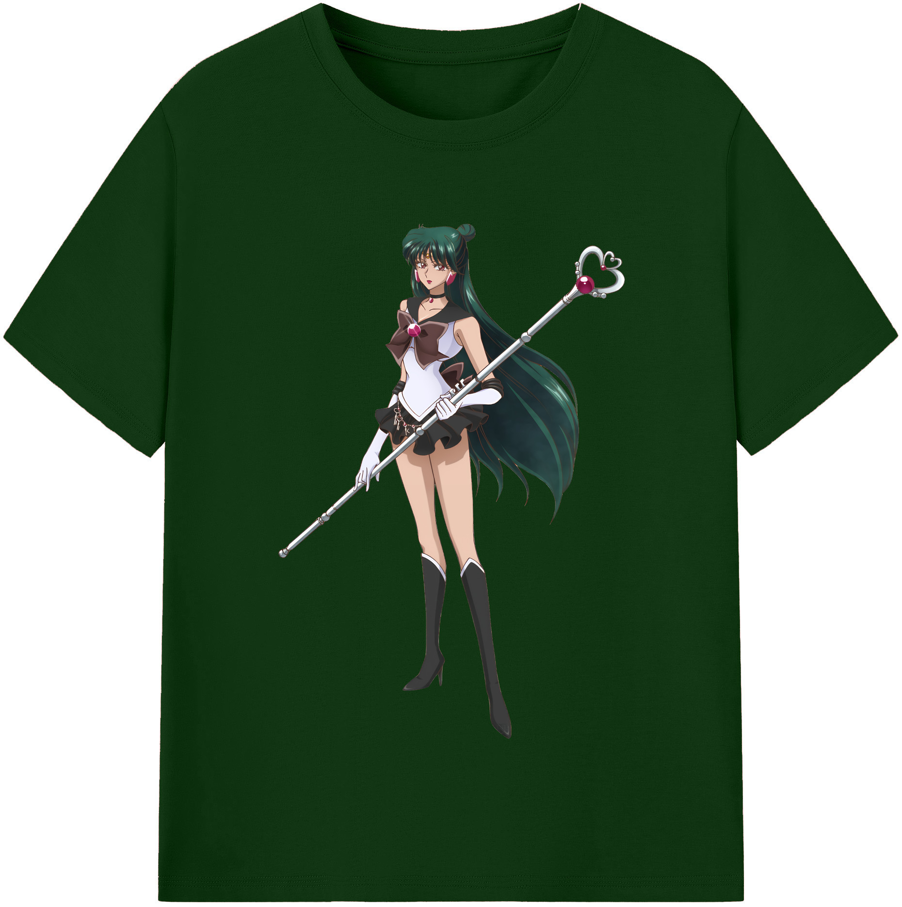 （画像用） 美少女戦士セーラームーン 冥王せつな Sailor Moon Meiou Setsuna 綿100％半袖Tシャツ（フロントプリント）